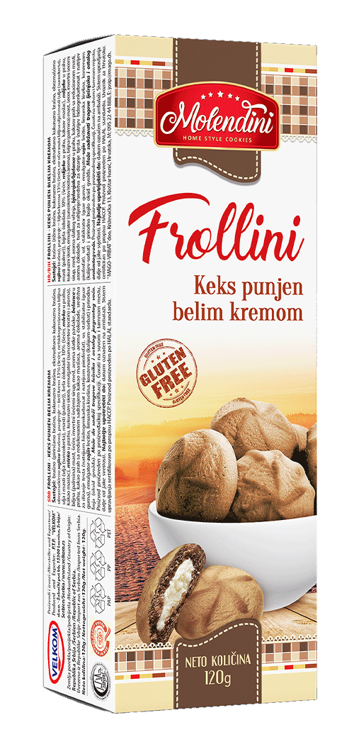 Velkom proizvodi | Keks Frollini punjen belim kremom