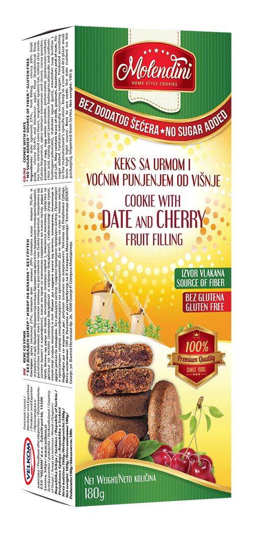 Velkom proizvodi | Keks sa urmom punjen sa višnjom